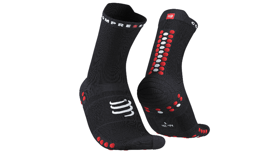 Compressport Pro Racing Socks v4.0 Run High – Black/Red - Running ...