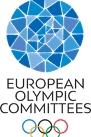 1. Logo of European Olympic Committees with colourful Olympic rings illustrating sports governance and international cooperation.