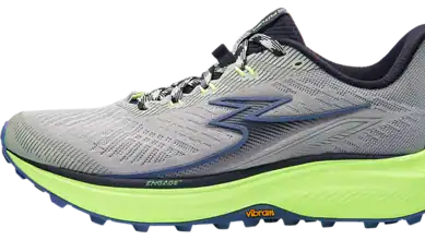 1. Lightweight running shoe with breathable mesh upper, cushioned sole, and Vibram outsole for improved grip and durability, ideal for athletic performance and long-distance running.