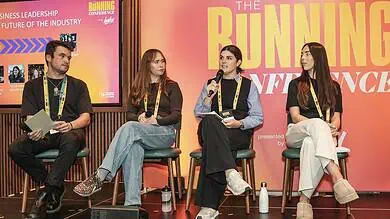 Panel discussion at the Next Gen Working Group launch event, focusing on developing future talent in the running industry.