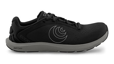 Black men's running shoes with cushioned sole and breathable mesh upper, ideal for running and athletic activities.